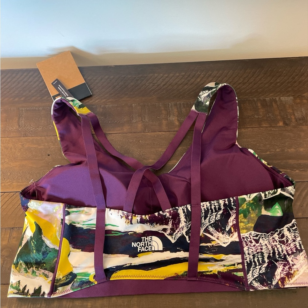 NWT The North Face Dune Sky Sports Bra Black Currant XL - Picture 2 of 4